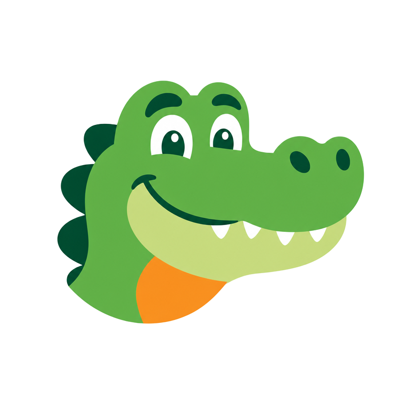 Logo CROC'ECO, un crocodile souriant